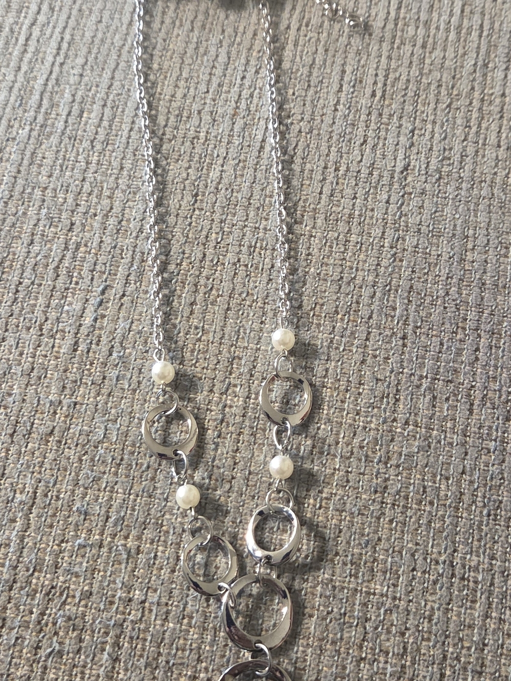 Silver Tone Pearl Accent Necklace - Women Jewelry